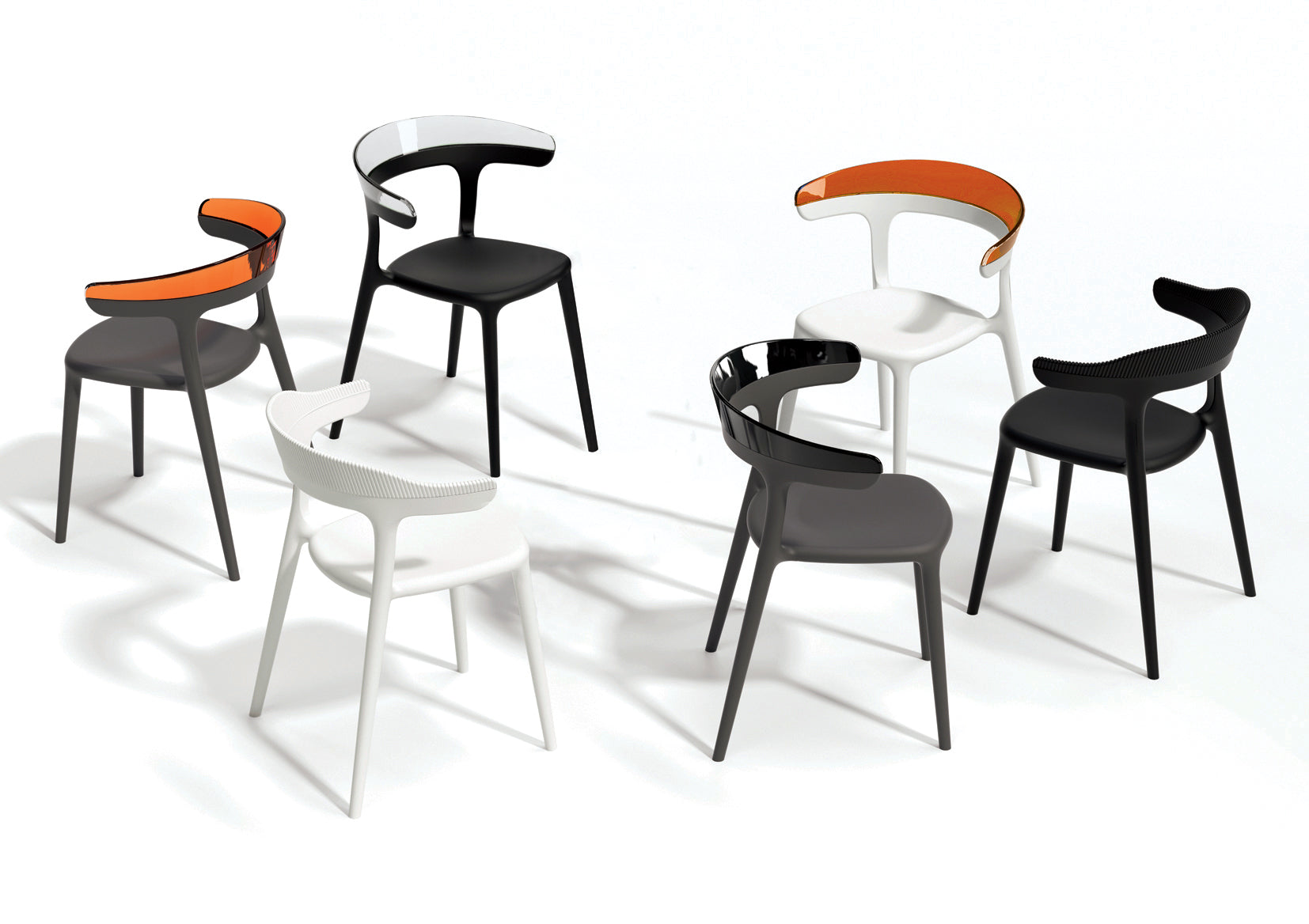 Mia Patio Dining Chair in Black and Orange- (Set of 2)